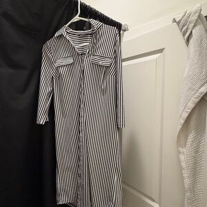 Mlle Gabrielle Black and White Long Sleeve Dress